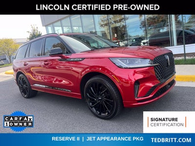 2025 Lincoln Aviator Reserve II AWD | Pano Roof | 360 Cam | BLIS | Jet Pkg