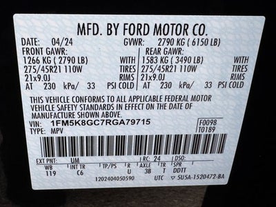 2024 Ford Explorer ST | Street Pack | Pano Roof | Tech Pkg | 360 Camera