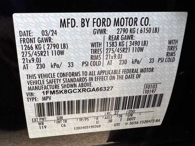 2024 Ford Explorer ST | Certified | Street Pkg | Pano Roof | Remote Star