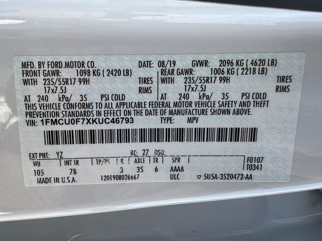 2019 Ford Escape S | Rear View Camera | Bluetooth | Cruise Control