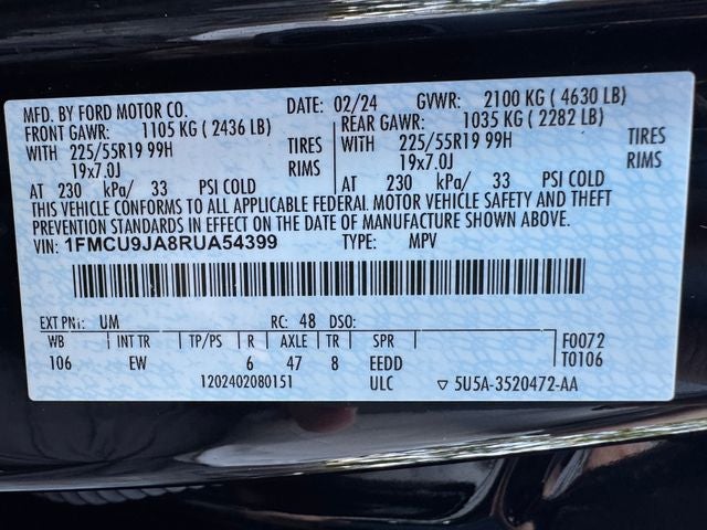 2024 Ford Escape Platinum | Pano Roof | Class II Tow Pkg. | AWD