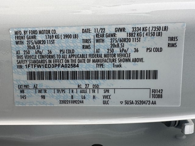 2023 Ford F-150 Platinum | 7.2kW PPO | Pano Roof | 360 Camera | 4WD