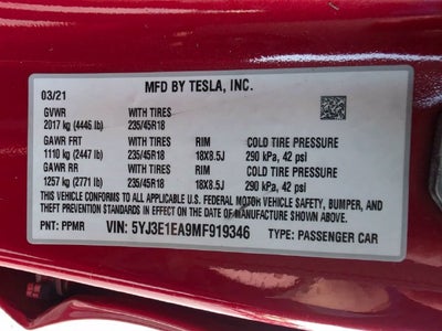 2021 Tesla Model 3 Performance | Clean Carfax | AWD